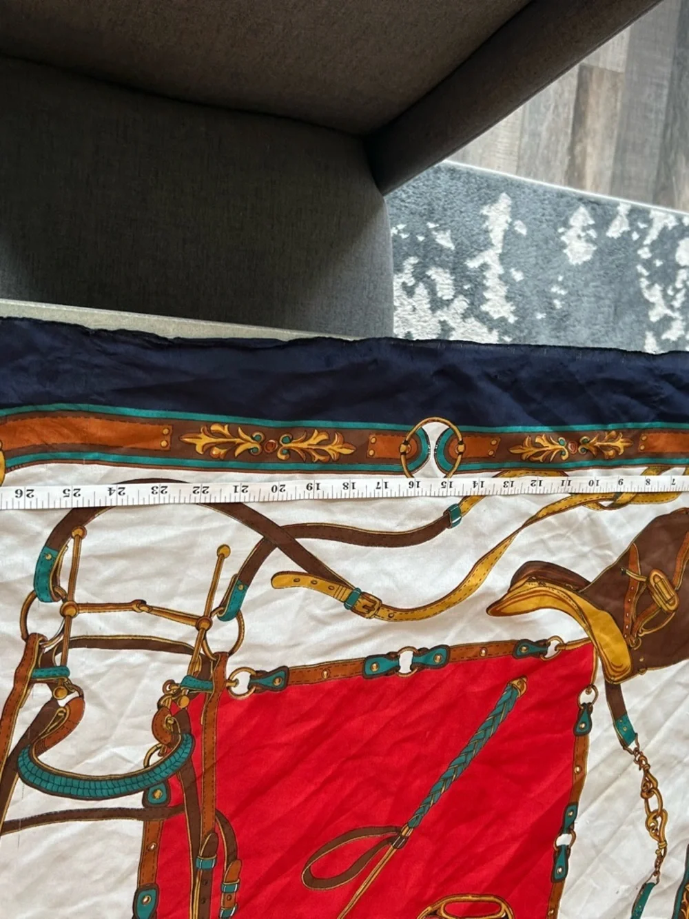 Vintage Fernand Aubry Equestrian Silk Scarf has stains wear old school money